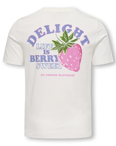 Kids Only - KOGBolette Life T-Shirt - Cloud Dancer/ Delight